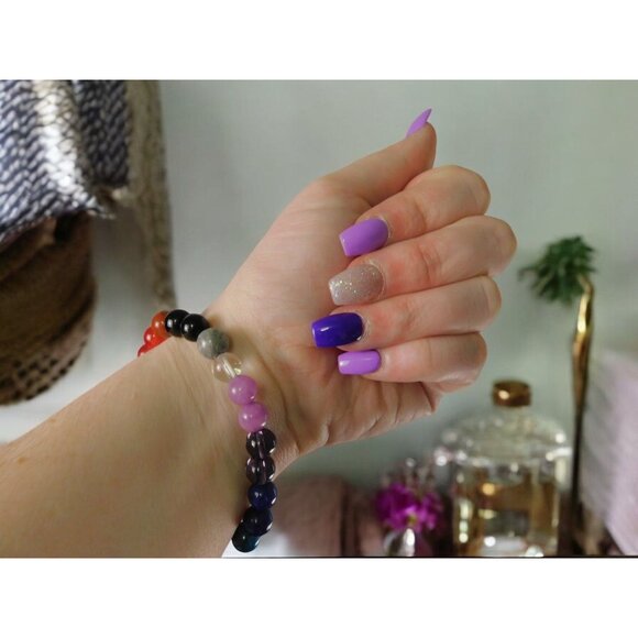 Rainbow Chakra Bracelet Adjustable Gems - New - Witchcore Ethereal - Picture 9 of 11